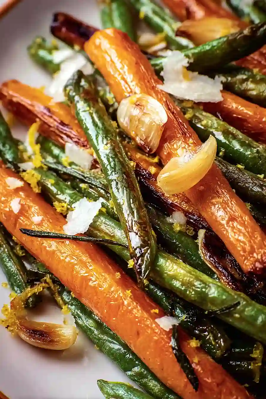 roasted green beans and carrots