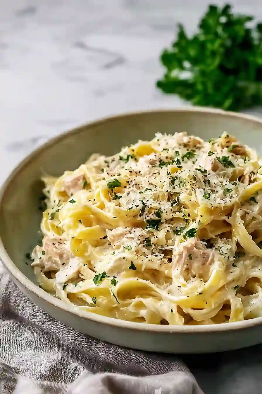 tuna pasta alfredo