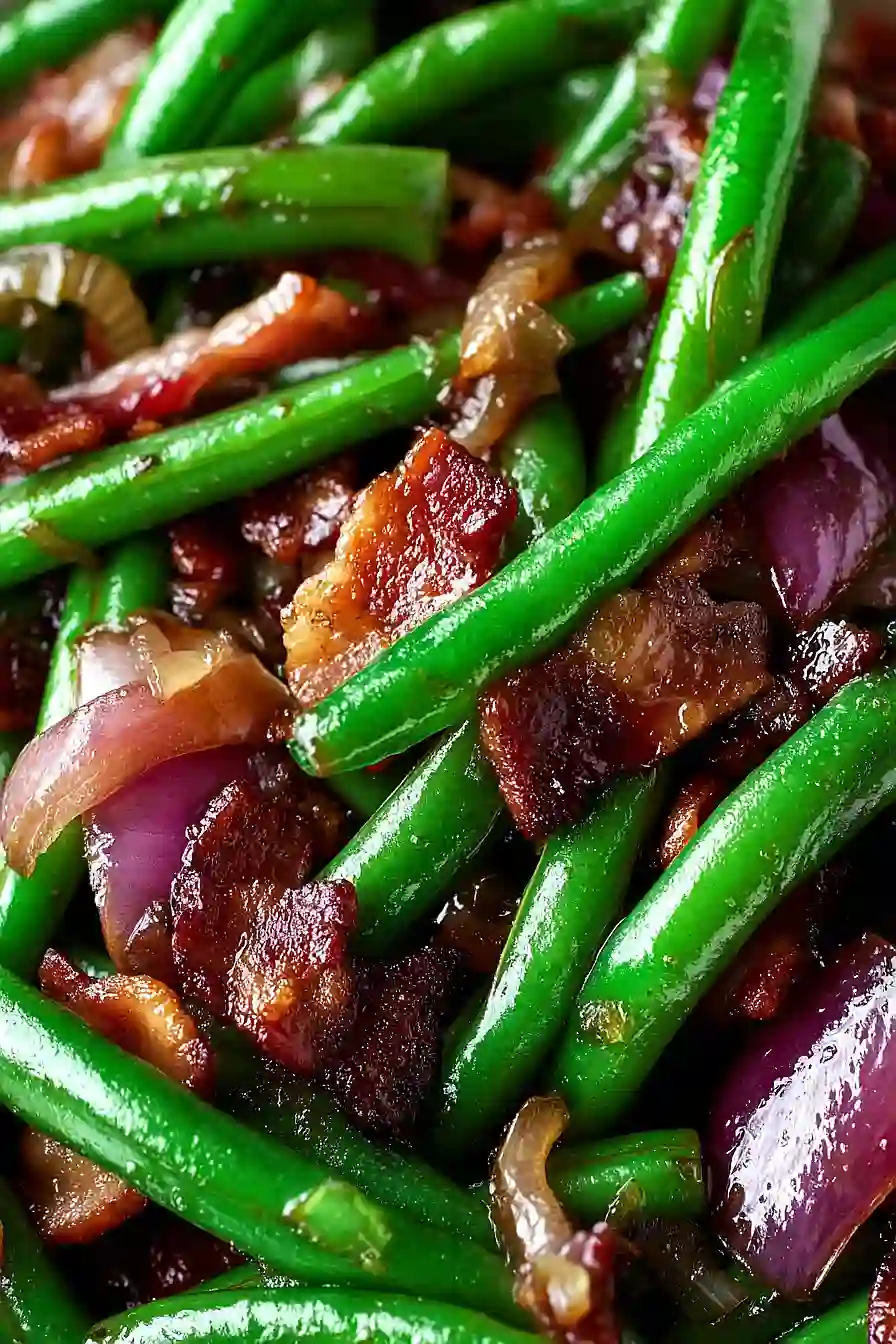 green bean salad with bacon