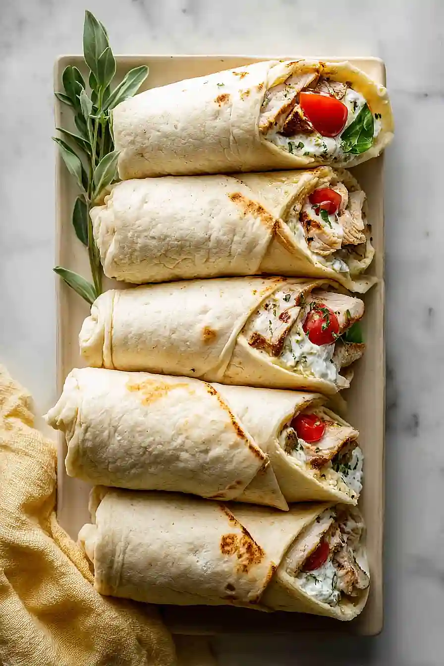 greek chicken hummus wrap
