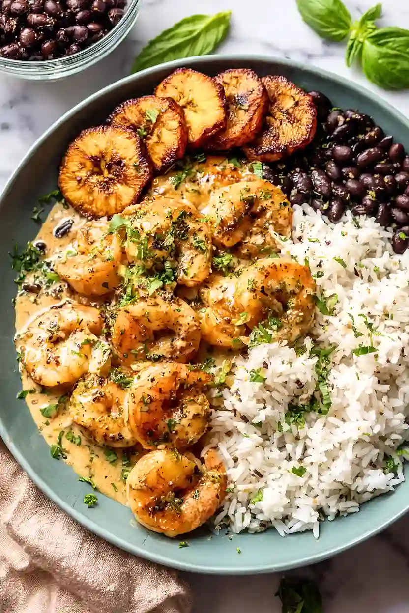 honey garlic butter shrimp in coconut milk