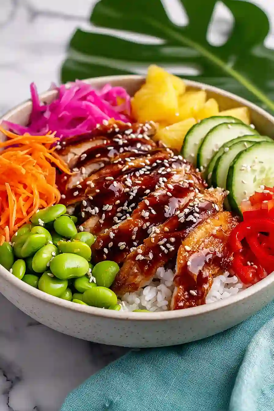 teriyaki chicken poke bowls