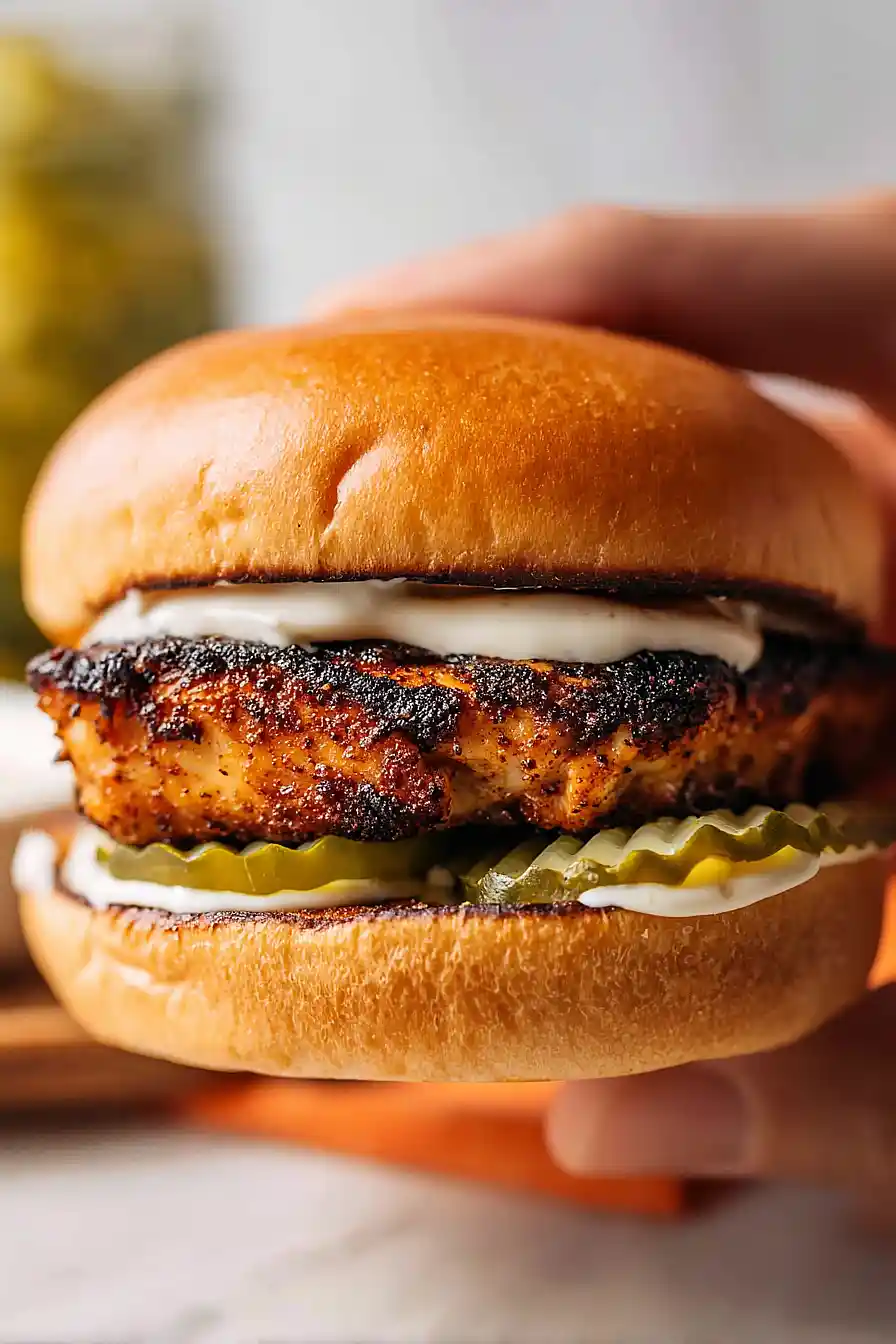blackened chicken burger