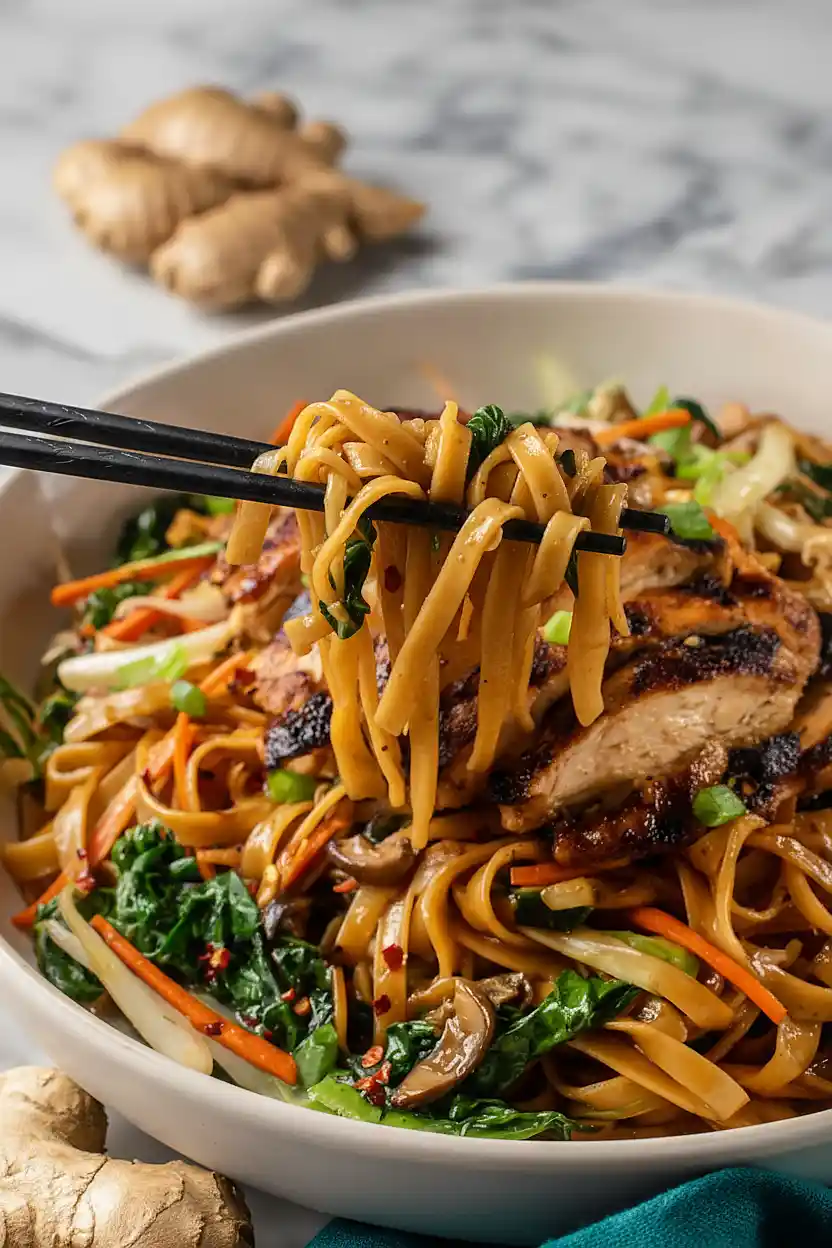 thai chicken noodle bowl