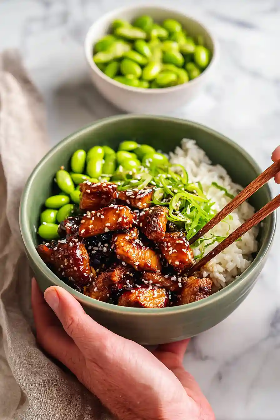 teriyaki chicken edamame bowl