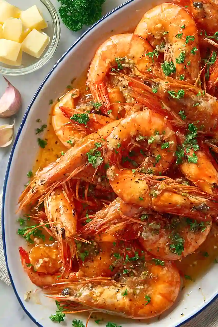 garlic butter shrimp in shell