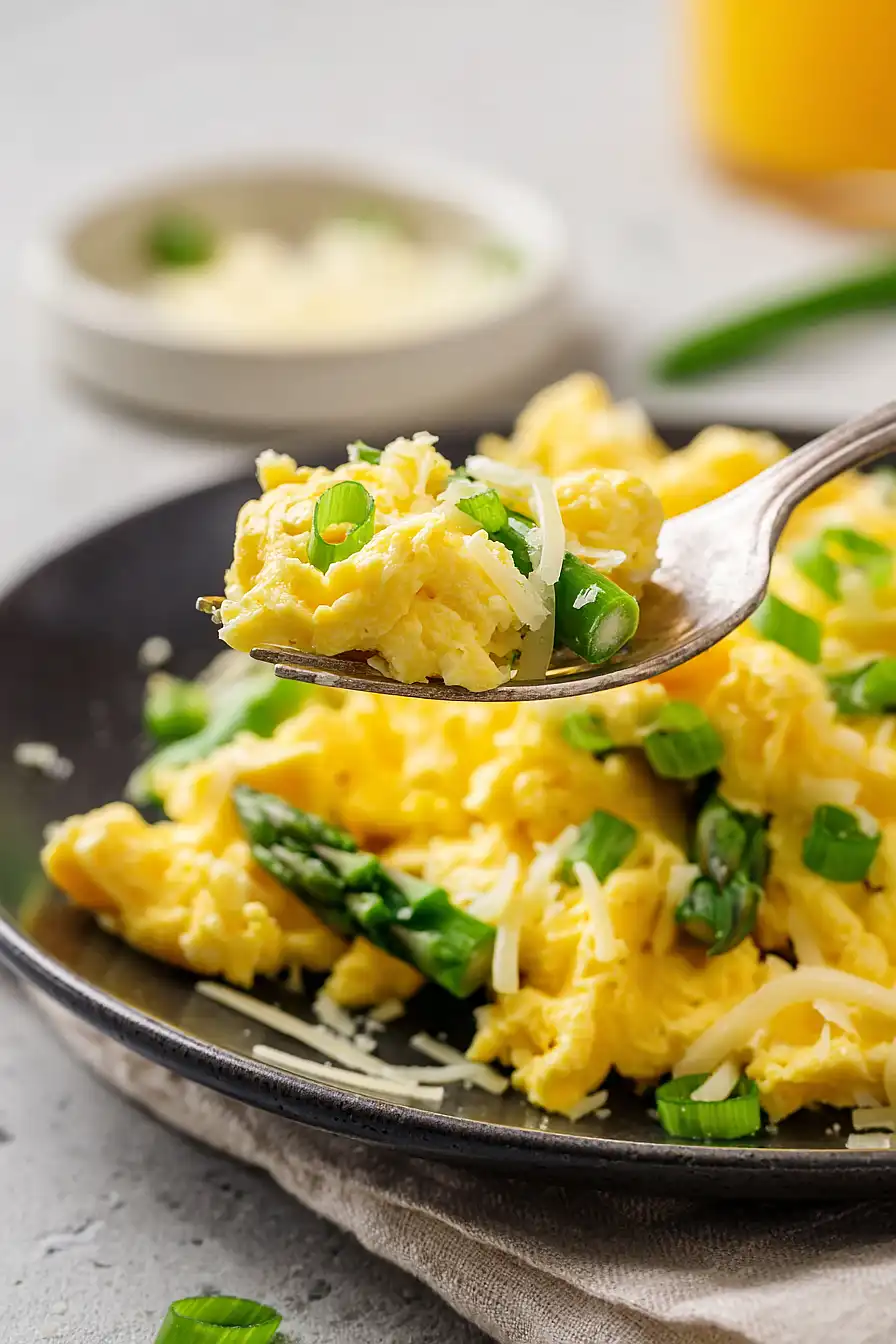 scrambled eggs with asparagus
