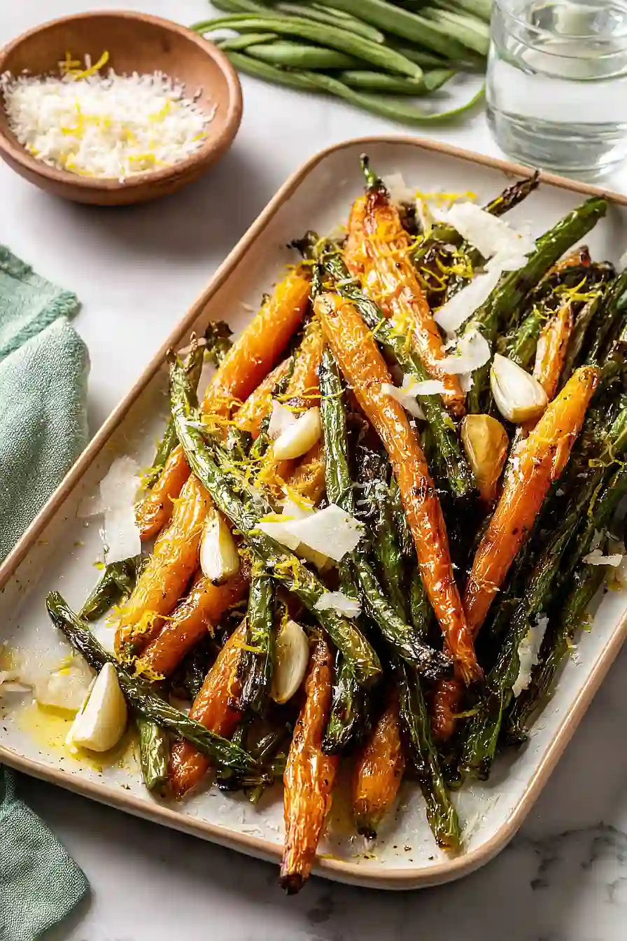 roasted green beans and carrots