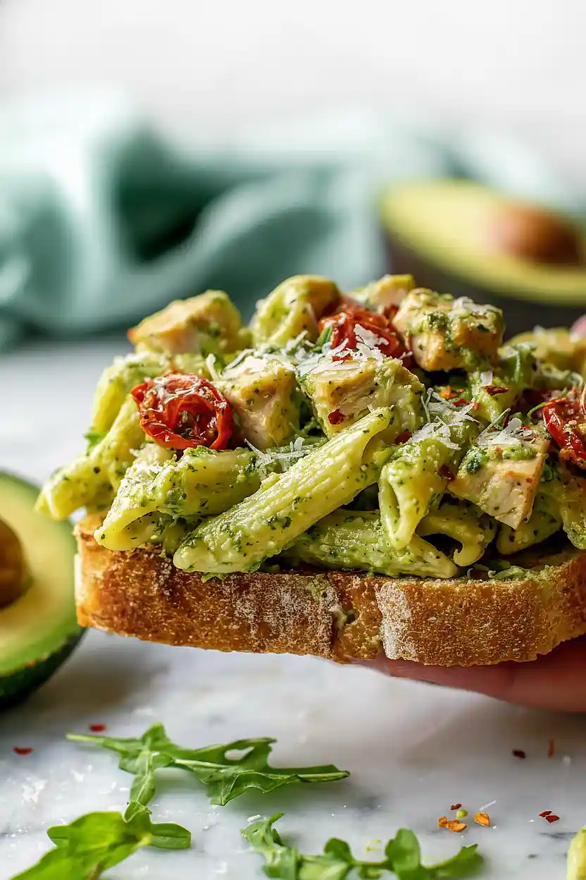 creamy avocado pasta with chicken