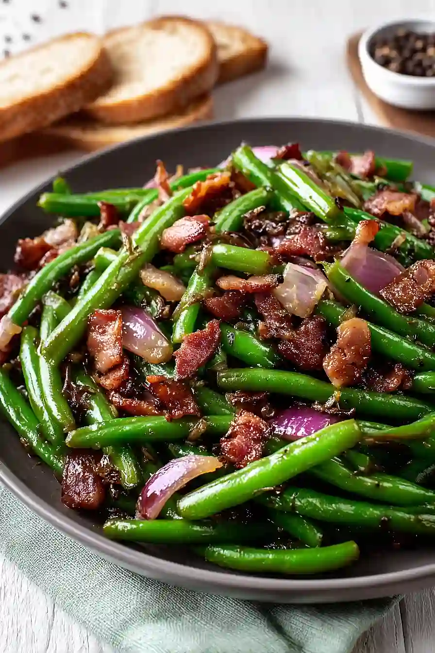 green bean salad with bacon