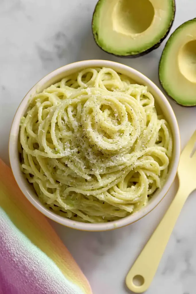 creamy avocado pasta for toddlers