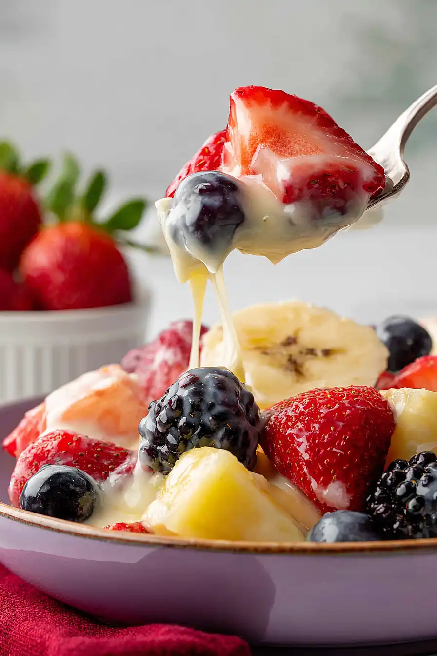 easter fruit salad with vanilla pudding