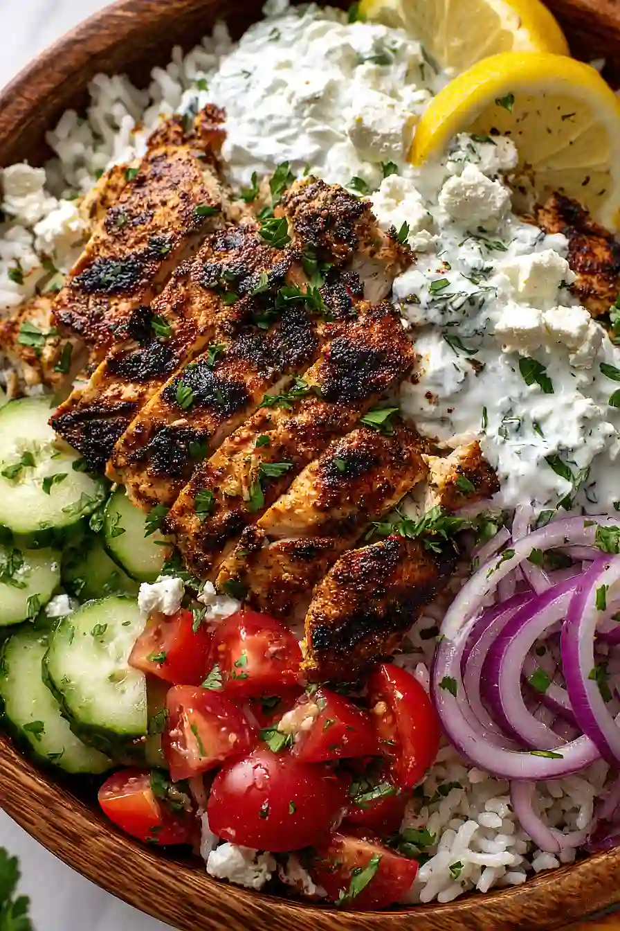 greek salad rice bowl