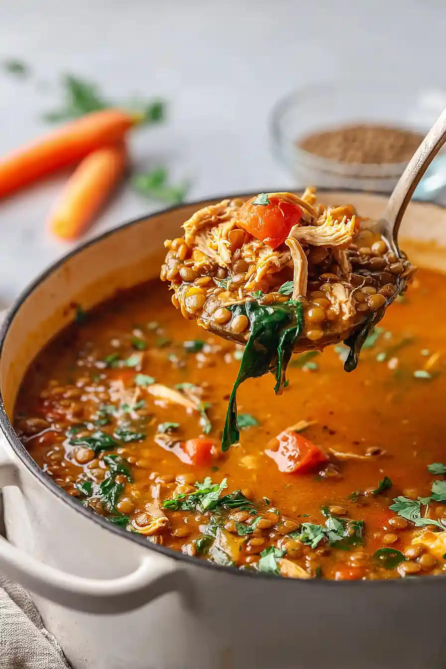 mediterranean chicken lentil soup