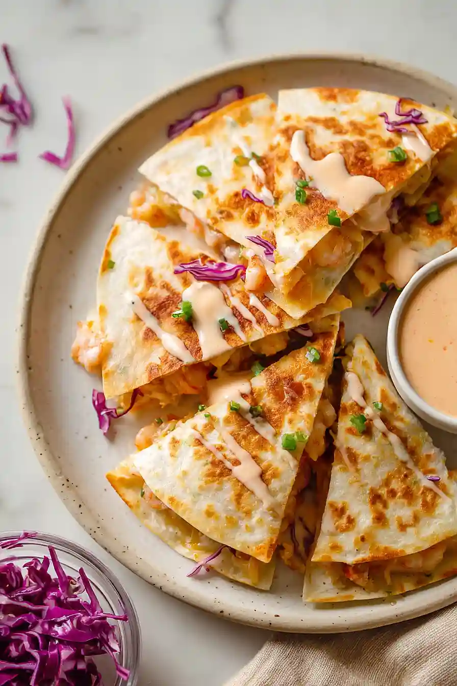 bang bang shrimp quesadilla