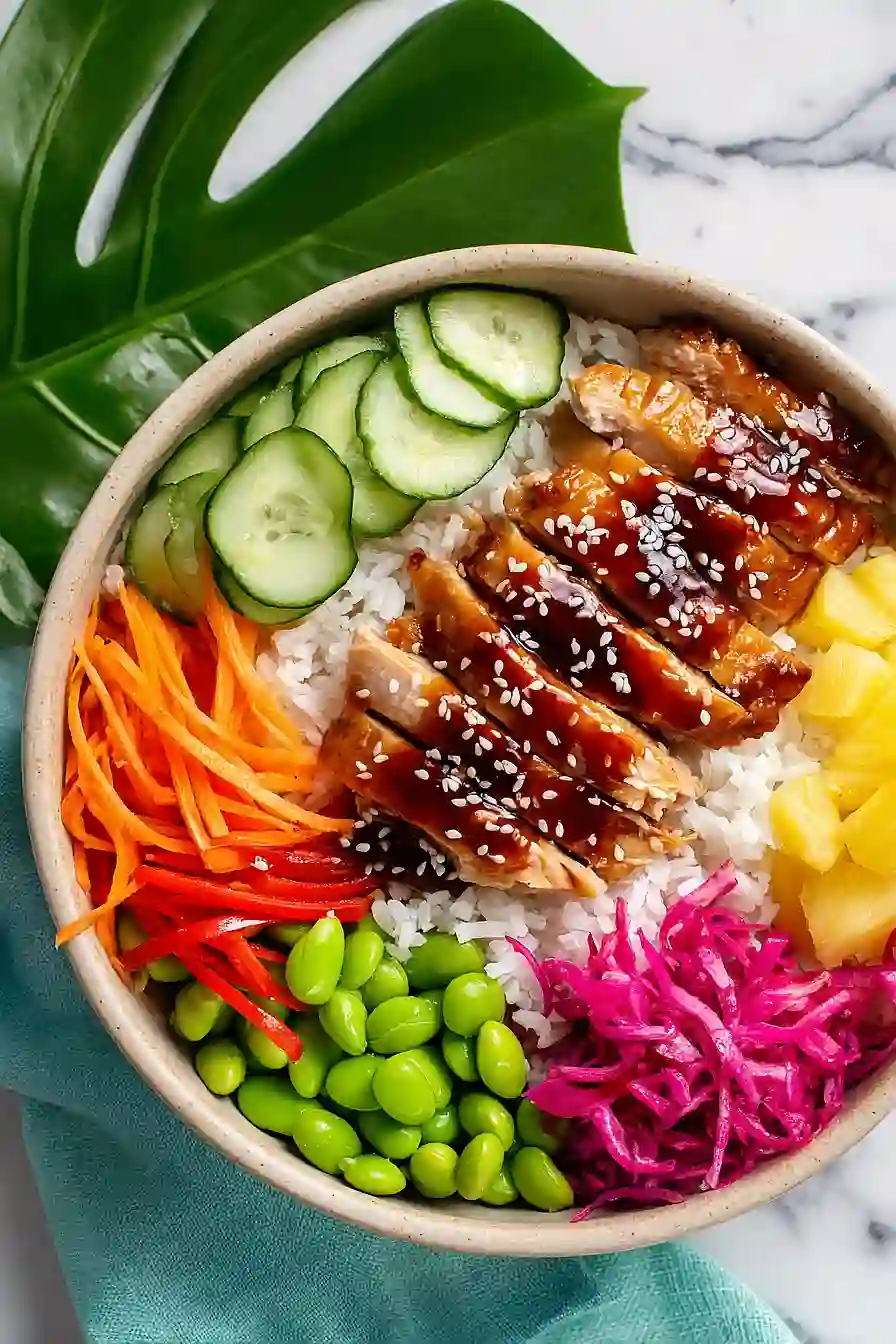teriyaki chicken poke bowls