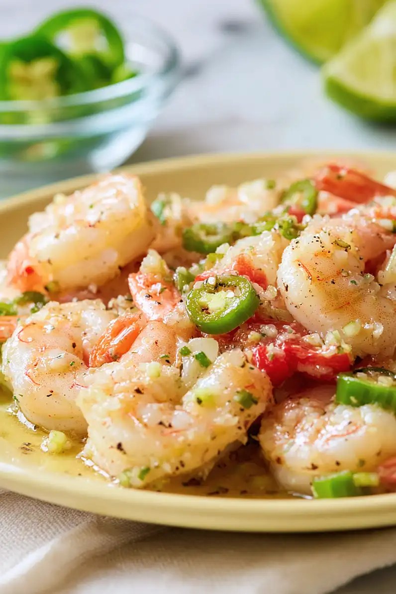 shrimp with garlic and jalapeno butter