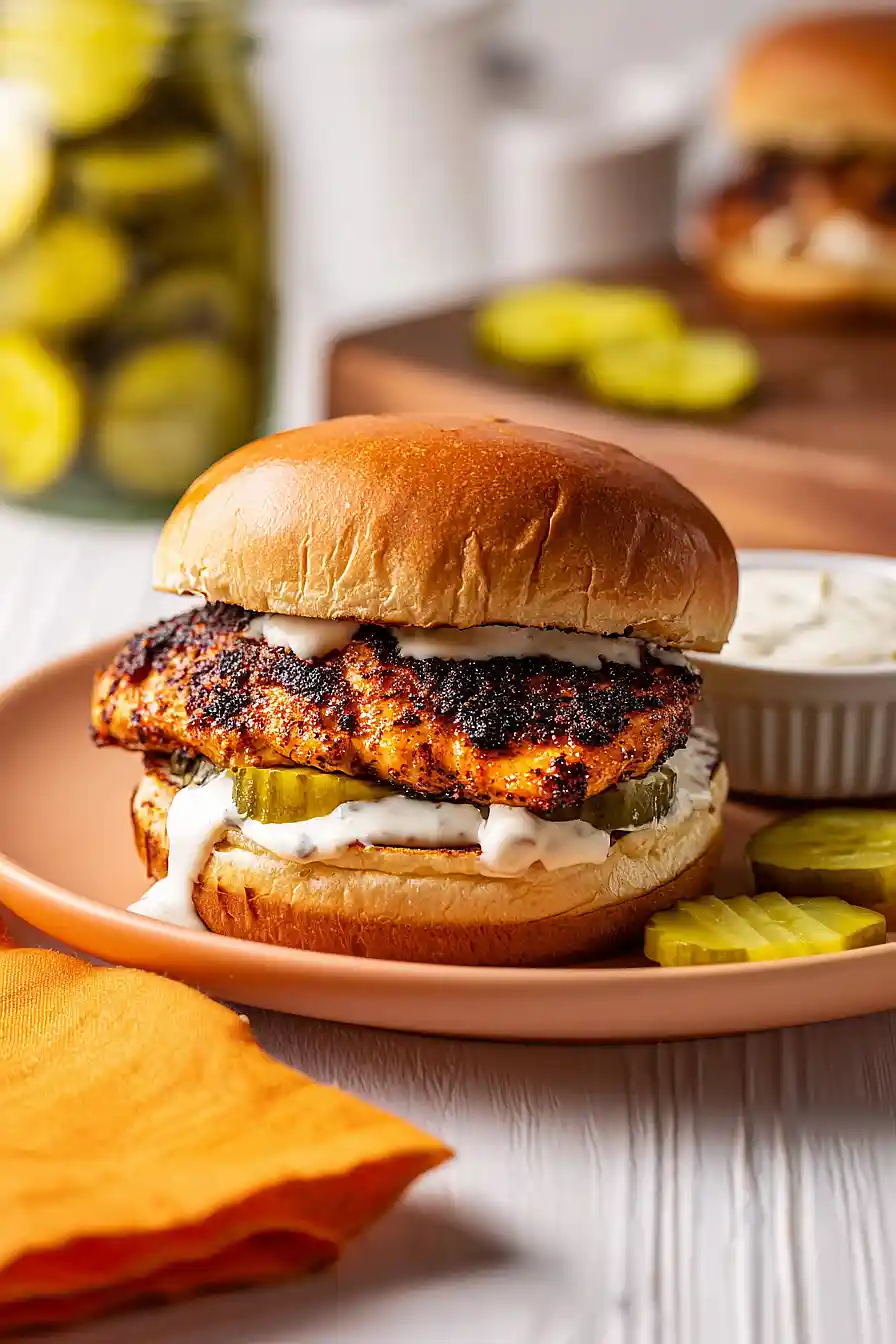 blackened chicken burger