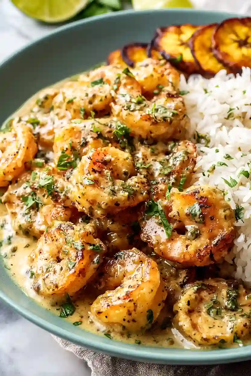 honey garlic butter shrimp in coconut milk