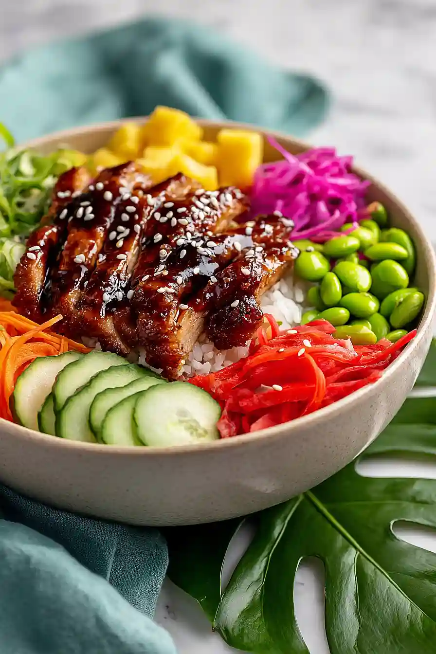teriyaki chicken poke bowls