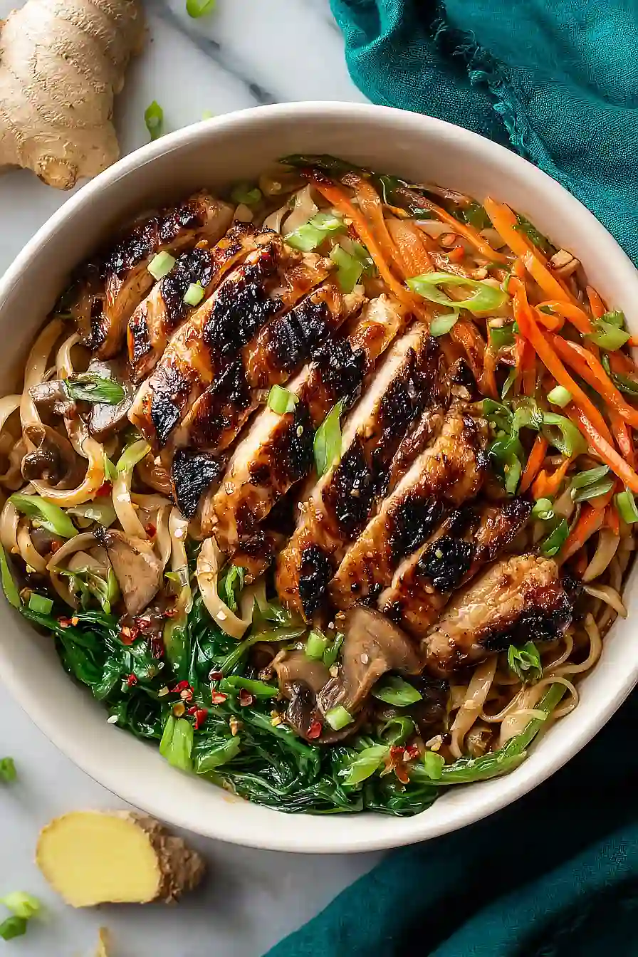 thai chicken noodle bowl