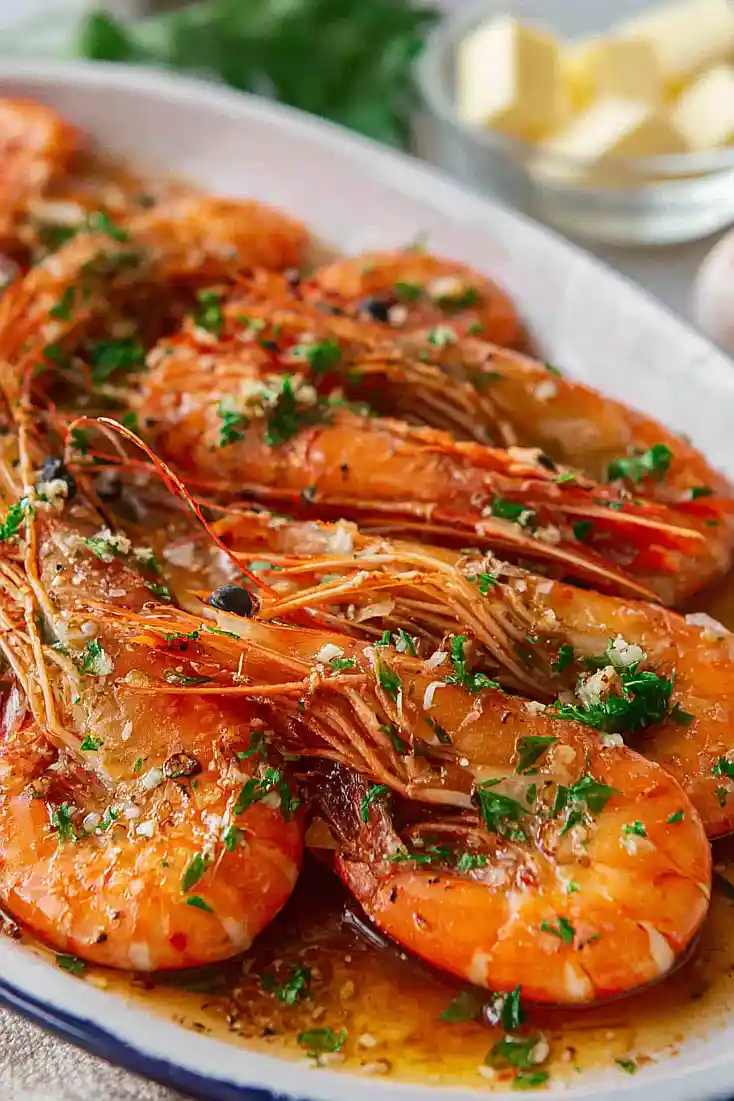 garlic butter shrimp in shell