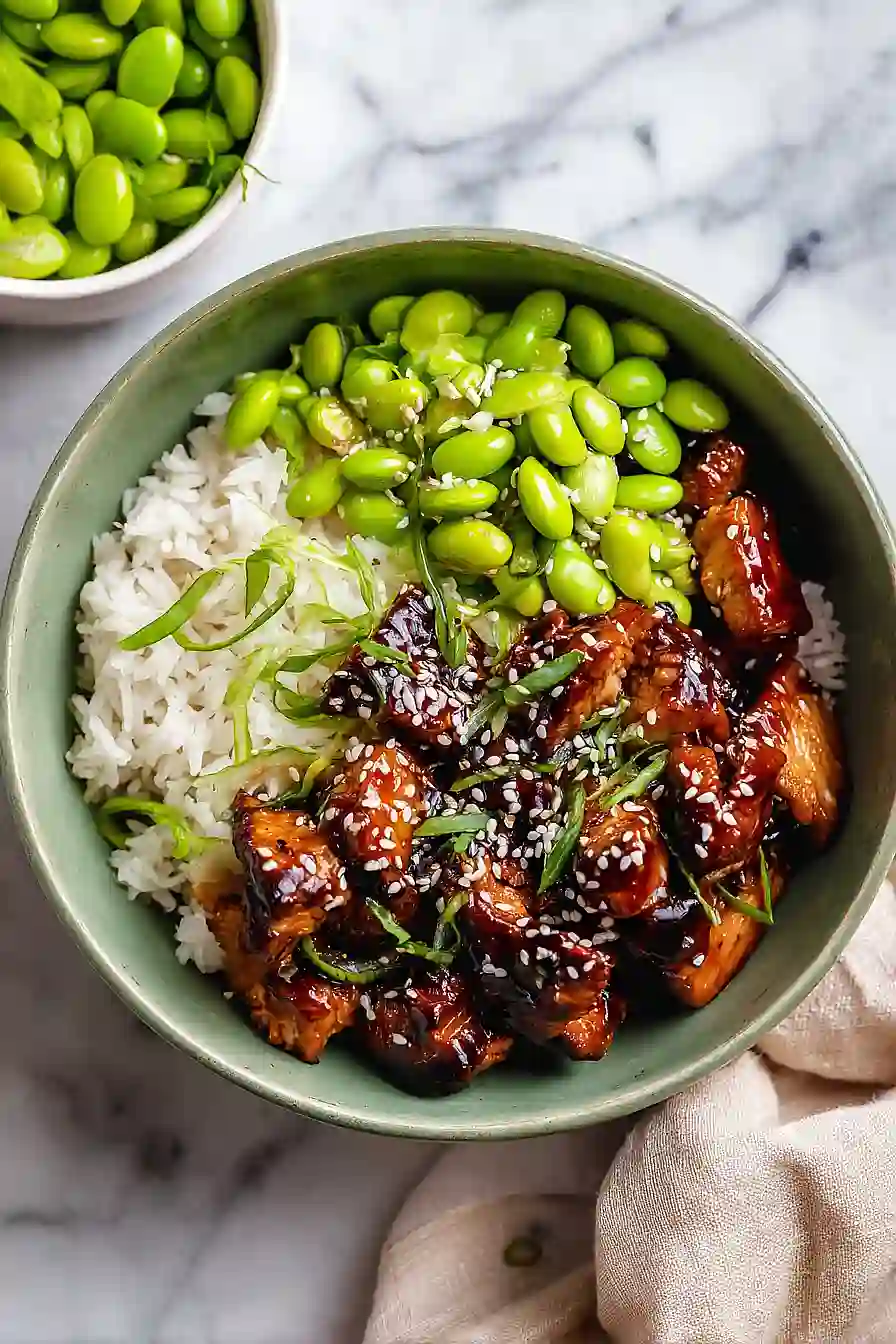 teriyaki chicken edamame bowl