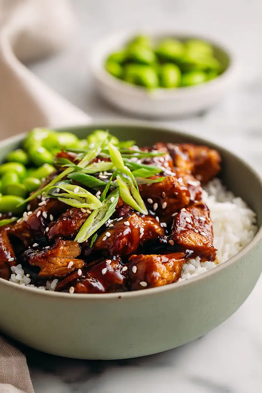 teriyaki chicken edamame bowl