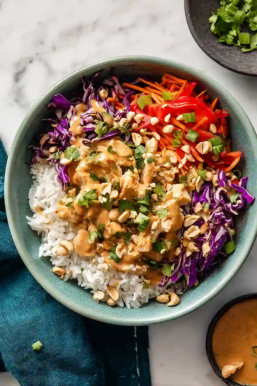 thai chicken rice bowls